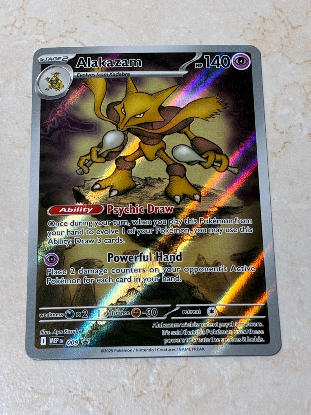 Alakazam Holographic Trading Card -